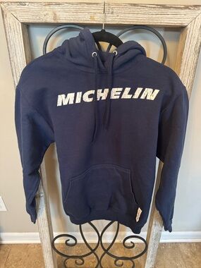 Michelin‎ Hoodie Navy Pullover Logo Port & Company Fleece Mens Small
